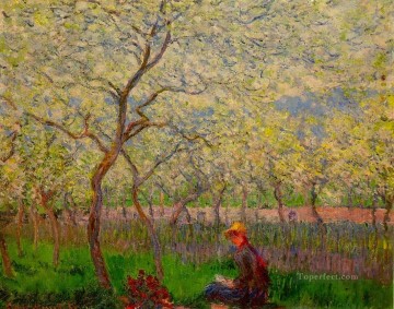 クロード・モネ Painting - 春の果樹園 クロード・モネ